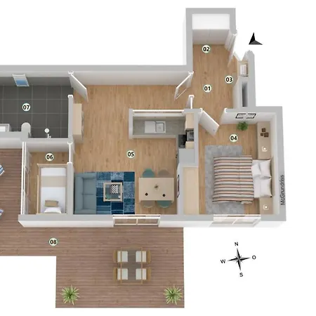 Seeblick Nordlicht, Exklusive Mit Terrasse Apartament